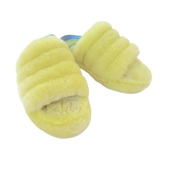 UGG Sheepskin Fluff Yeah Slippers Slide Shoes Size 5 Youth or 6.5/7 Women - Picture 10 of 13